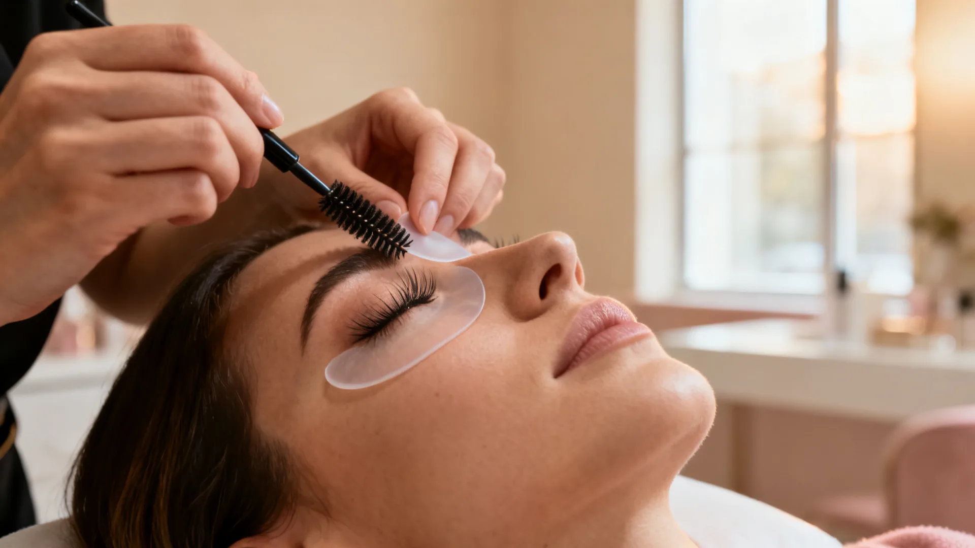 lash lift shield placement